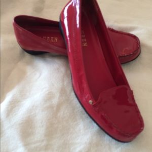 Red patent leather Ralph Lauren loafers
